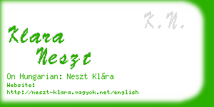 klara neszt business card